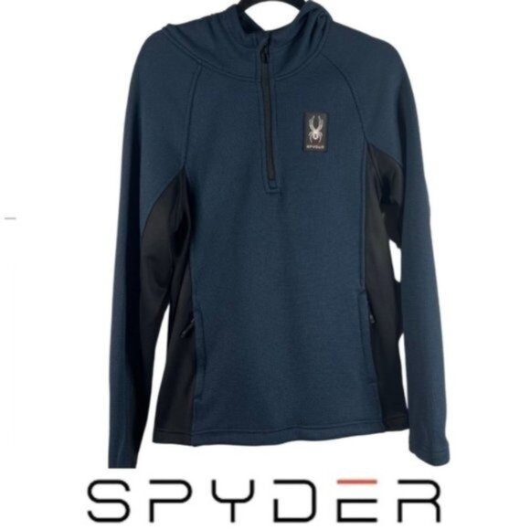Spyder Men's Boundless Half Zip Hooded Pullover Sweater Jacket Top Size Medium